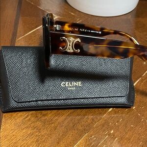 Celine Tortoise Sunglasses with Black Case